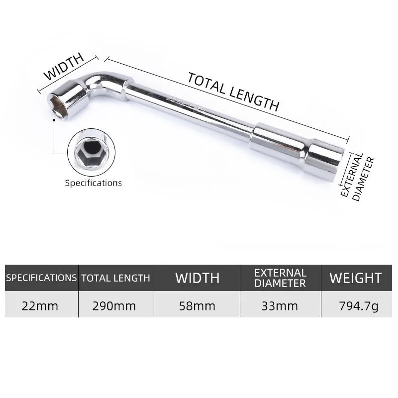 Socket wrench L type 7 type pipe type double head elbow perforated hexagon socket pipe wrench set