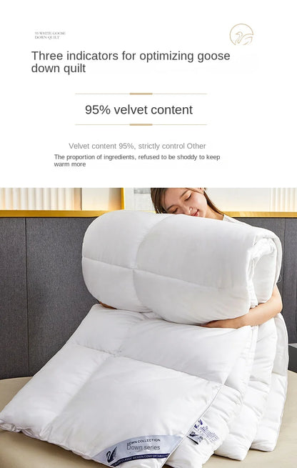Household hotel white goose down duvet blanket, summer quilt, down comforter, queen comforter