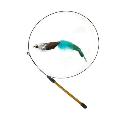 Simulation Bird Cat Toys Funny Interactive Peacock with Bell Cat Stick Toy for Kitten Playing Teaser Wand Toys Pet Cats Supplies