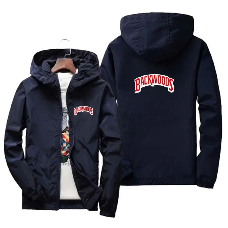 2025 BACKWOODS Printed Spring/summer Men's Wear Hoodie Zippered Thin coat Men's wear windproof casual street blazer 7XL