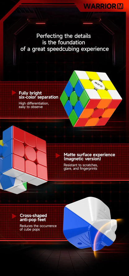 QiYi QiHang Warrior M 3x3 Magic Cubes White Black Speed Puzzle Professional Cubo Magico Toys Birthday Christmas Gifts For Kids