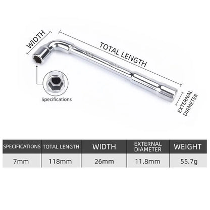 Socket wrench L type 7 type pipe type double head elbow perforated hexagon socket pipe wrench set