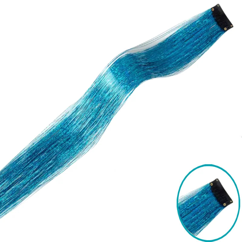 Shiny Sparkle Hair Synthetic Hair Glitter Hair Extension Woman Clip in hair Hairpieces