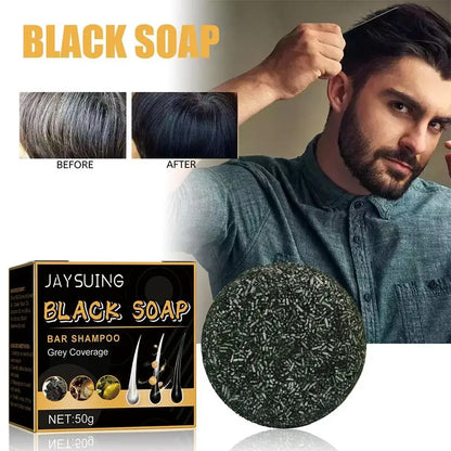 Polygonum Multiflorum Black Hair Soap Darkening Shampoo Bar Repair Gray White Hair Color Dye Face Hair Body Shampoo