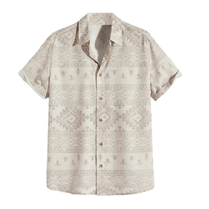 Retro Hawaiian Flower Shirt For Men Summer 3d Print Plants Leaves Short Sleeves Button Down Shirts Beach Tops Blouse Clothes