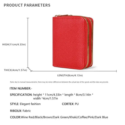 Women's Short Wallet with Transparent Closure. Litchi Pattern. Monaiea Multi Card Slot Wallet, Large Capacity, Fashionable