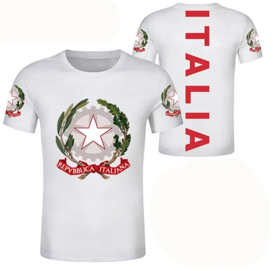Italy T-Shirts Italian Flag 3D Print Streetwear Men Women Casual Fashion Oversized Short Sleeve T Shirt Kids Tees Tops Clothing