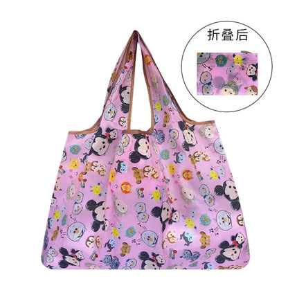 50*60cm Disney cartoon  bag Stitch shopping Mickey mouse bag storage High capacity green bag hand cartoon shoulder