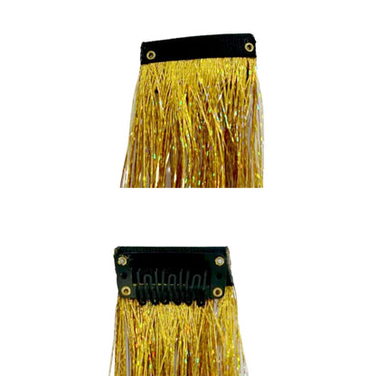 Shiny Sparkle Hair Synthetic Hair Glitter Hair Extension Woman Clip in hair Hairpieces