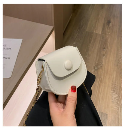 New Mini Shoulder Bag for Women Fashion Solid Color Chain Crossbody Bag Small Earphone Lipstick Storage Bag Handbags