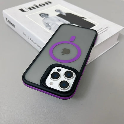 Luxury Magnetic Color Matte Translucent Armor Shockproof Case For iPhone  15 16 ProMax Magsafe Wireless Charge Cover