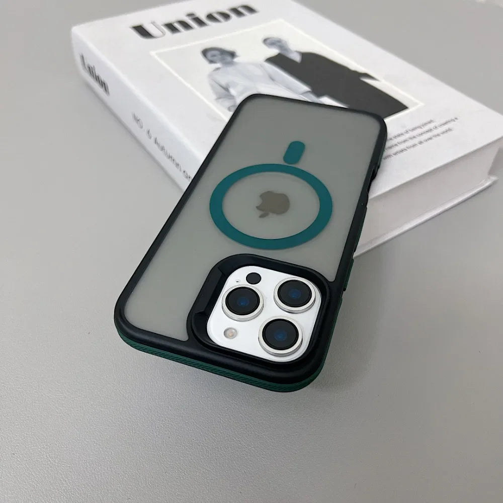 Luxury Magnetic Color Matte Translucent Armor Shockproof Case For iPhone  13 14 ProMax Magsafe Wireless Charge Cover