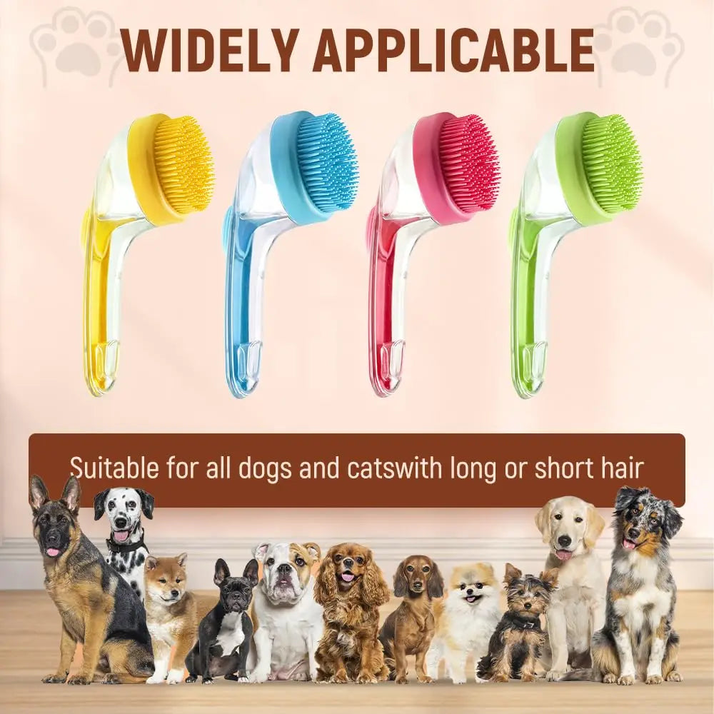 Pet Bath Brush Dog Bath Brush Dog Scrubber for Bath Bathing Dog Grooming Massage Brush for Long Short Haired Dogs Cats Shower