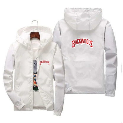 2025 BACKWOODS Printed Spring/summer Men's Wear Hoodie Zippered Thin coat Men's wear windproof casual street blazer 7XL