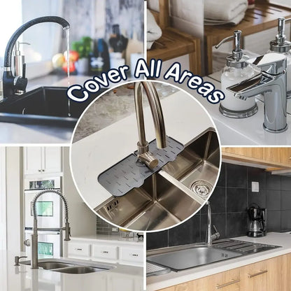 Almohadilla absorbente de silicona para grifo de cocina, repisa, fregadero, protector de salpicaduras, tapete de drenaje para baño, accesorios