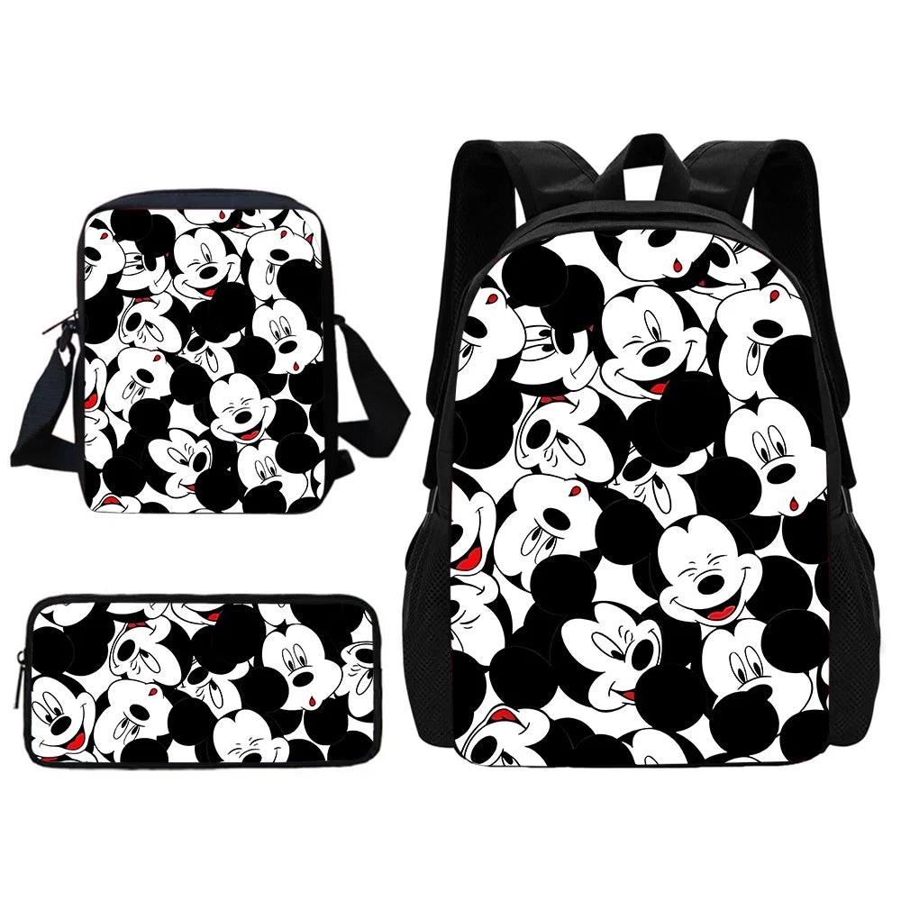 Disney Cute Mickey Minnie Child School Backpack With Shoulder Bag Pencil Bags School Bags for Boys Girls Best Gift