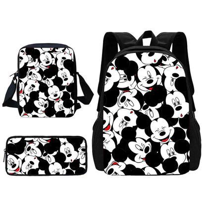 Disney Cute Mickey Minnie Child School Backpack With Shoulder Bag Pencil Bags School Bags for Boys Girls Best Gift