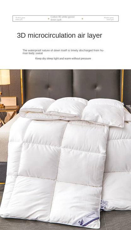 Household hotel white goose down duvet blanket, summer quilt, down comforter, queen comforter