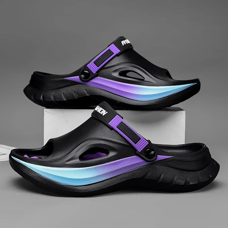 Summer Men's Massage Slippers Indoor Outdoor Sandals Beach Comfortable Soft Slides Clogs Casual Shoes Home Men Outdoor Sandals