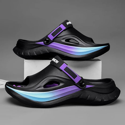 Summer Men's Massage Slippers Indoor Outdoor Sandals Beach Comfortable Soft Slides Clogs Casual Shoes Home Men Outdoor Sandals