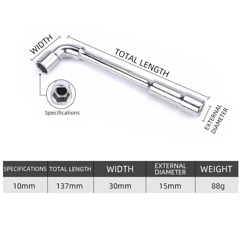 Socket wrench L type 7 type pipe type double head elbow perforated hexagon socket pipe wrench set