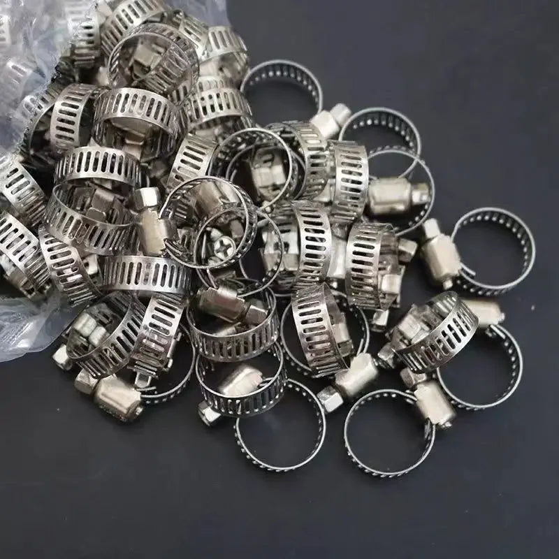 Abrazadera de tubo de combustible para automóvil ajustable, abrazadera de manguera de acero inoxidable con tornillo sin fin, alicates, herramientas para grifos, tuberías de agua y sujetadores.