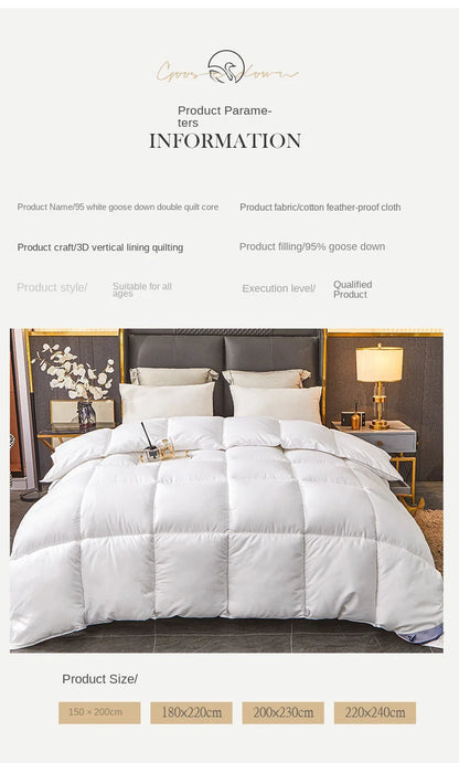 Household hotel white goose down duvet blanket, summer quilt, down comforter, queen comforter
