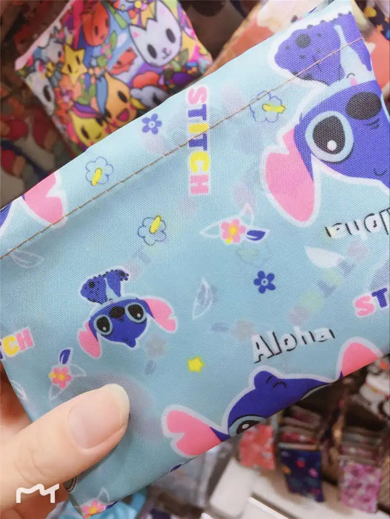 50*60cm Disney cartoon  bag Stitch shopping Mickey mouse bag storage High capacity green bag hand cartoon shoulder
