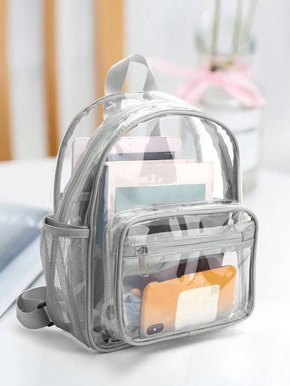 Transparent Contrasting Color Waterproof Children'S Backpack Suitable For Girls, Boys, Swimming, Outdoor Sports, And Travel