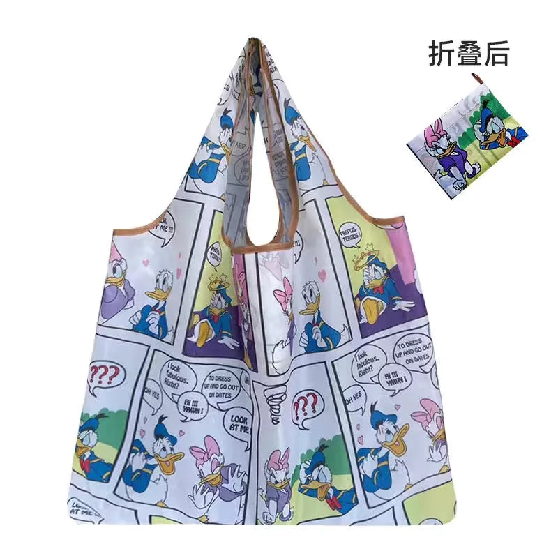 50*60cm Disney cartoon  bag Stitch shopping Mickey mouse bag storage High capacity green bag hand cartoon shoulder