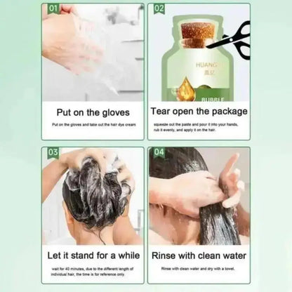 Natural Plant Herbal Hair Dye Shampoo 5 Minutes Change Hair Color Non-irritating Repairs Gray White Fashion Hair Care Women Men