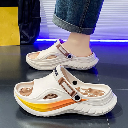 Summer Men's Massage Slippers Indoor Outdoor Sandals Beach Comfortable Soft Slides Clogs Casual Shoes Home Men Outdoor Sandals