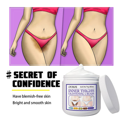 Inner Thigh Whitening Cream Private Parts Underarm Bleaching Cream Whiten Butt Knee Brighten Melanin Intimate Dark Skin Care 60g