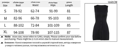 Fashion Sleeveless Sexy Mini Dress For Women New O Neck Single-btrasted Bodycon Club Party Tank Dress Femme Clothes vestidos