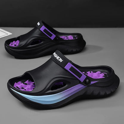 Summer Men's Massage Slippers Indoor Outdoor Sandals Beach Comfortable Soft Slides Clogs Casual Shoes Home Men Outdoor Sandals