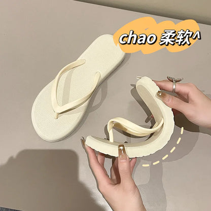 Beach Sandals Summer Flip Flops for Women Slippers Cute Candy Color Indoor Flat Shoes Men Beach Slippers Non-slip Soft Sole