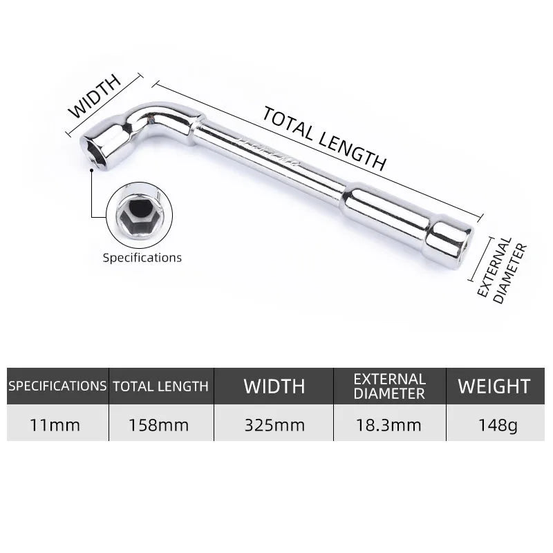 Socket wrench L type 7 type pipe type double head elbow perforated hexagon socket pipe wrench set