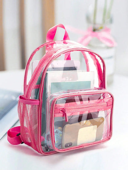 Transparent Contrasting Color Waterproof Children'S Backpack Suitable For Girls, Boys, Swimming, Outdoor Sports, And Travel