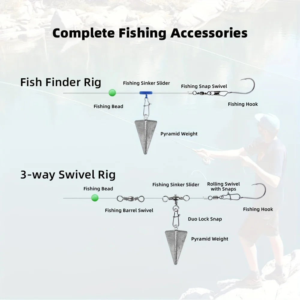 A box contains 200 fishing gear adapter kits, including barrel adapters and connectors, fishing beads