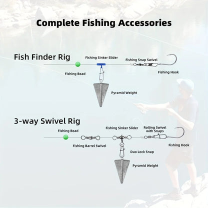 A box contains 200 fishing gear adapter kits, including barrel adapters and connectors, fishing beads