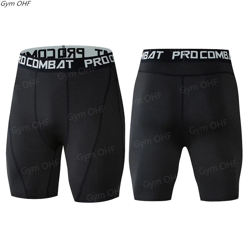 MMA Men Shorts Fitness Workout Inseam Bodybuilding Knickers Male Muscle Alive Elastic Compression Tights Skinny Legging