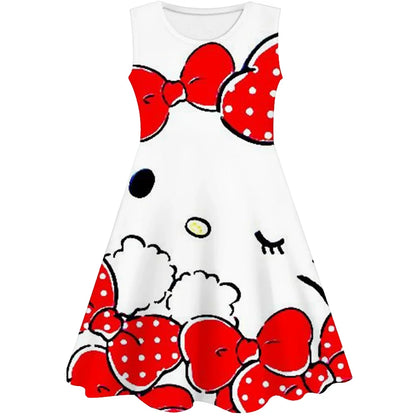 3D Printing Glisten Summer Barbie I Am Kenough Princess Dress Girls Women Short Sleeve Costume Party Dresses Children Clothes