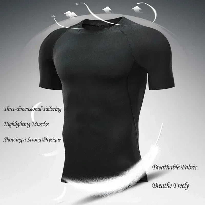 2025Cross Print Compression Shirt for Men Christian Sporty Quick Dry Tshirt Tees Tops Gym Workout Fitness Undershirts Baselayers
