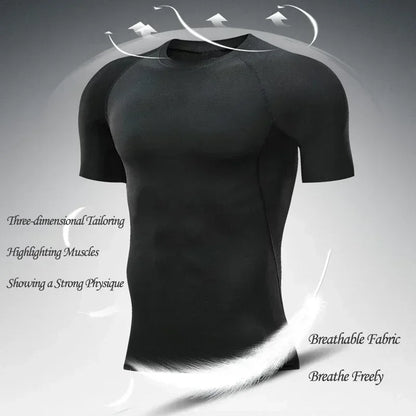 2025Cross Print Compression Shirt for Men Christian Sporty Quick Dry Tshirt Tees Tops Gym Workout Fitness Undershirts Baselayers