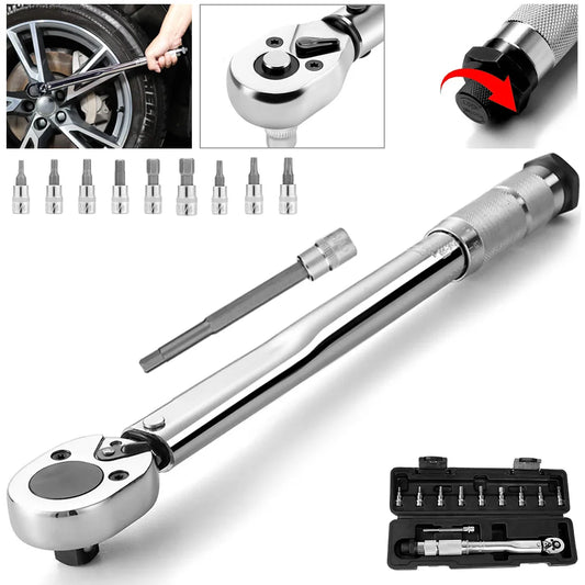 5-25Nm Quick-release Torque Wrench Set Car Repair Tool 1/4'' Ratchet Wrench Kit 11pcs Torque Spanner Screwdriver Bits Hand Tool
