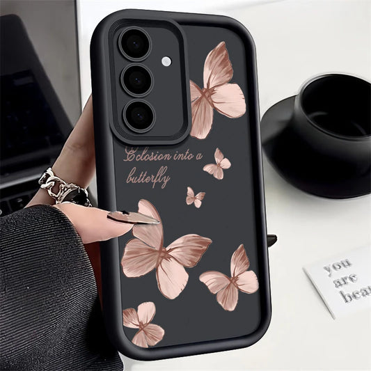 Gold Butterfly Soft TPU Case For Samsung Galaxy A55 A54 A15 A56 A16 A35 A53 A25 5G