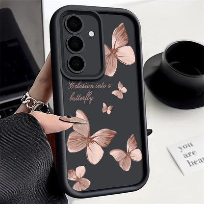 Gold Butterfly Soft TPU Case For Samsung Galaxy S21 S22 Ultra Plus