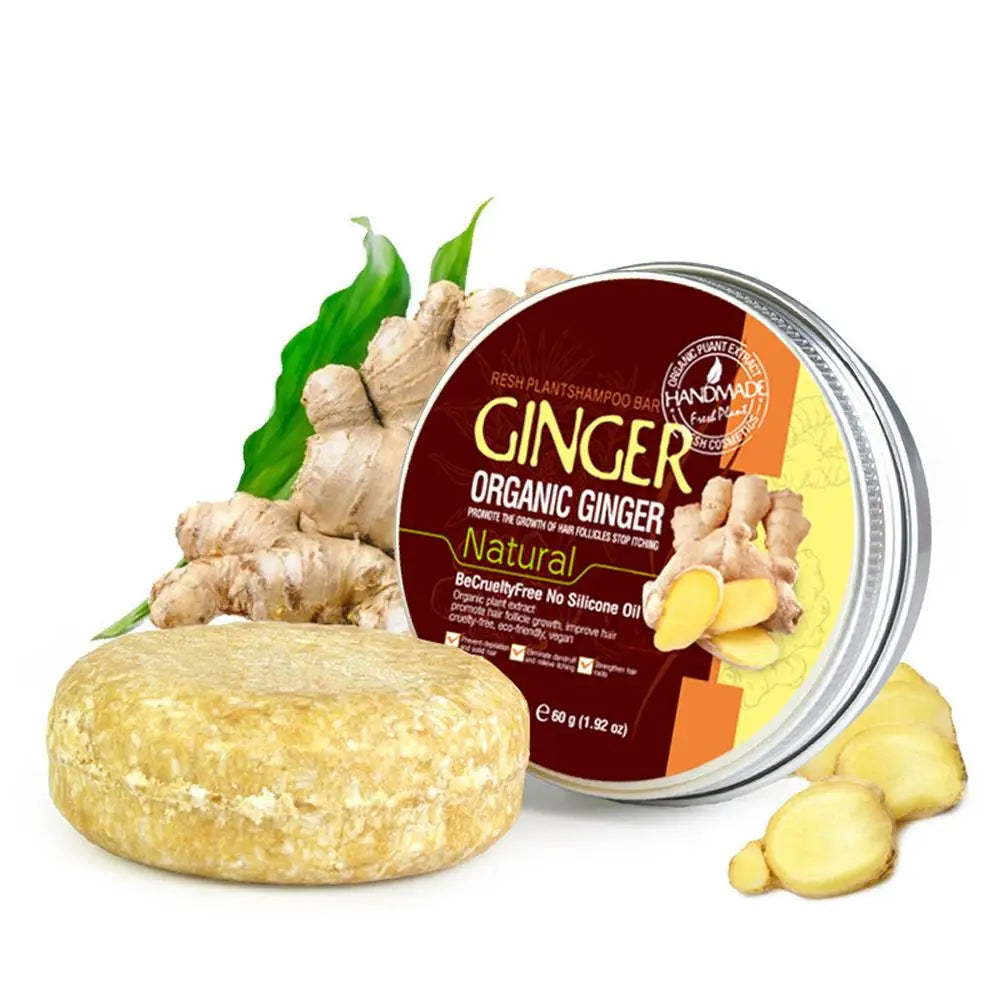 NEW Natural Ginger Handmade Shampoo Soap Cold Processed Soap Shampoo Bar 100% Pure Plant Hair Shampoos Hair Care