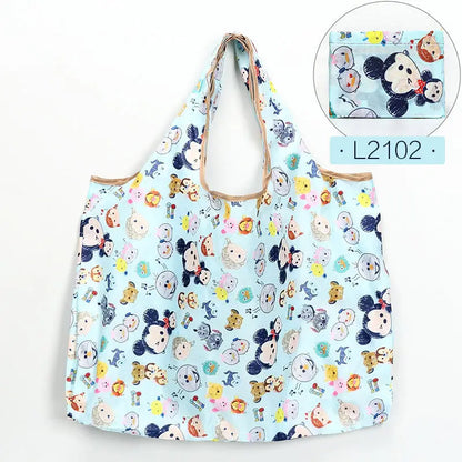 50*60cm Disney cartoon  bag Stitch shopping Mickey mouse bag storage High capacity green bag hand cartoon shoulder