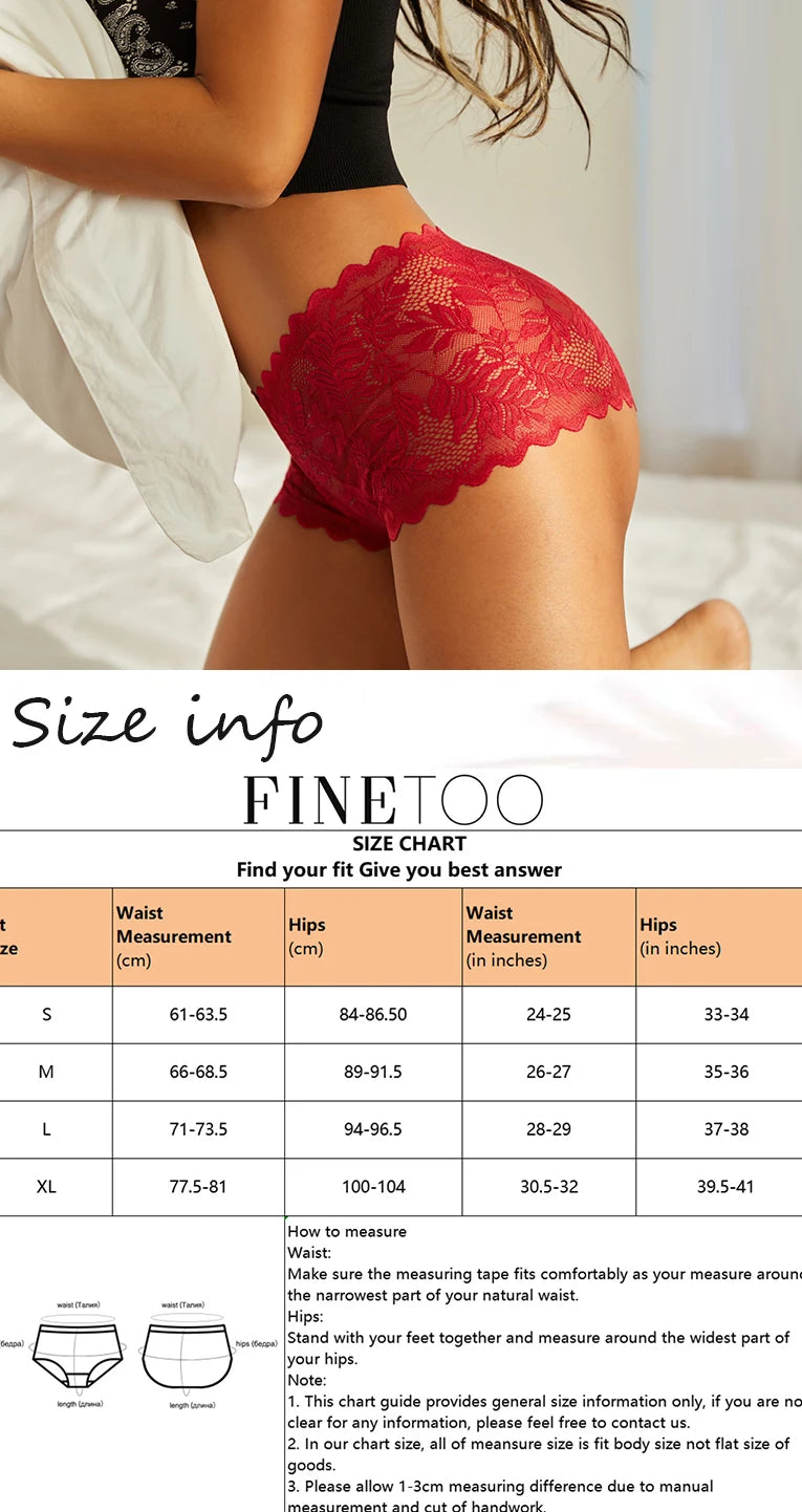3PCS Sexy Floral Lace Panties Women Briefs Low Waist Soft Lingerie Comfortable Female Underwear Girls Intimates Panties S-XL